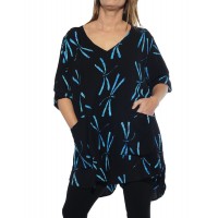 Women's Plus Size Blouse With Pockets - Dragonfly Montclair 